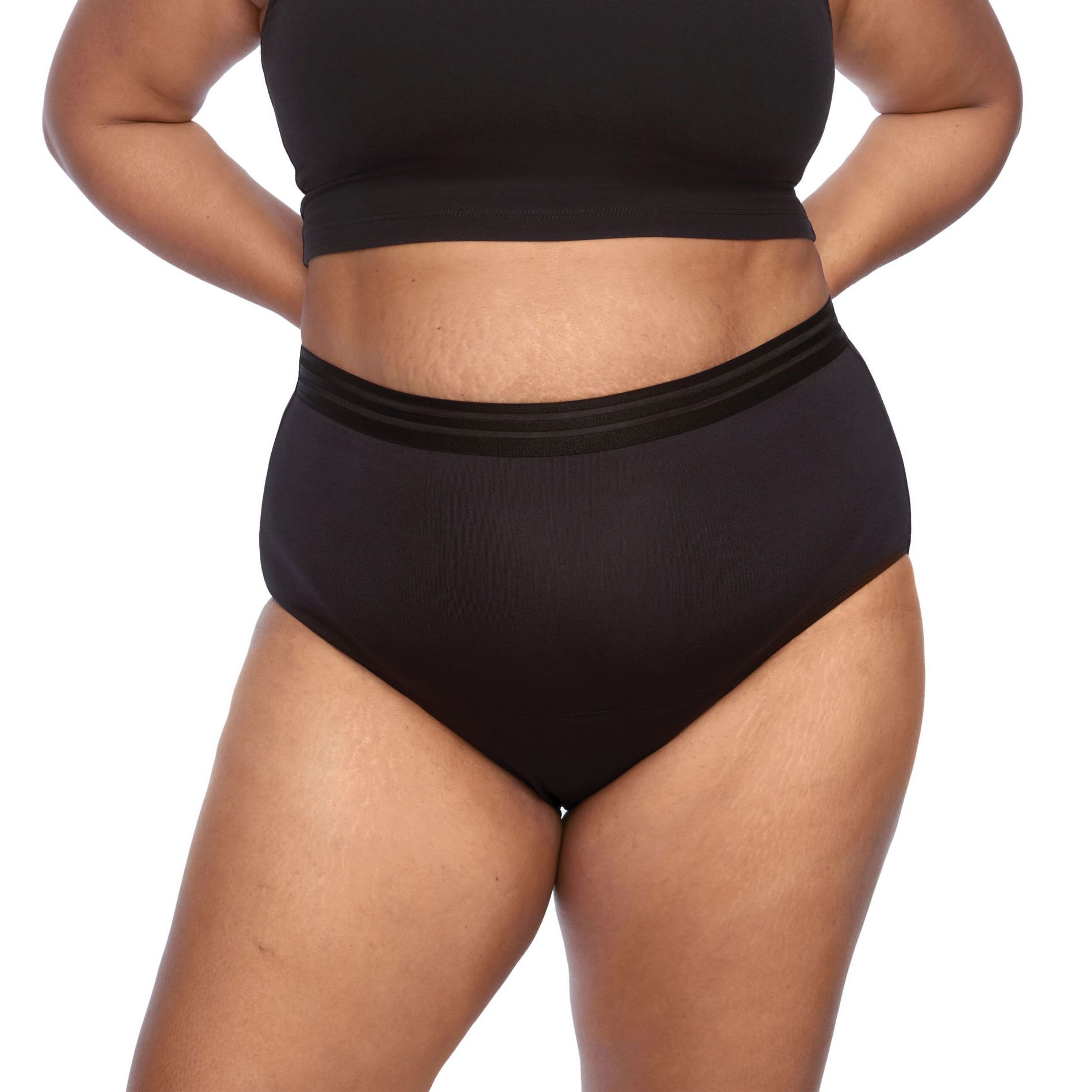 Thinx for All Leaks Women's Sensory Friendly Light Absorbency Hi-Waisted Bladder Leak Underwear - Black - XL
