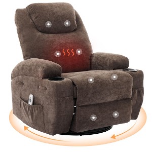 Recliner Chair, 360 Swivel Rocker Recliner Chair for Adults with Massage and Heat, Electric Glider Rocking Chairs - 1 of 4