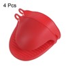 Unique Bargains Silicone Heat Resistant Anti-Slip Reusable Oven Mitts 4 Pcs - 3 of 4