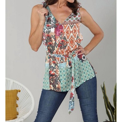 Women's Charmeuse Knotted Tank Top - PAPARAZZI