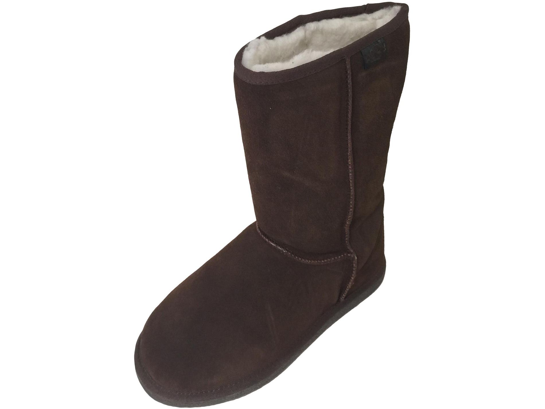 Women's Winter Boots Brown Fashion Suede 10" Mid Calf Shearling Warm Fur Shoes