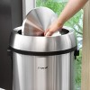 Elama 65 Liter Large 17 Gallon Swing Lid Stainless Steel Cylindrical Trash Bin - 2 of 4