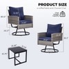 Sapphtopaz Patio Furniture Set Patio Chairs Wicker Woven 360 Degree Swivel Chairs with Cushions Square Coffee Table for Outdoor, Patio, Terrace - 4 of 4