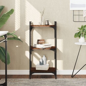 vidaXL Bookcase 3-Tier Brown Oak 15.7 in.x11.8 in.x33.9 in. Engineered Wood - 1 of 4