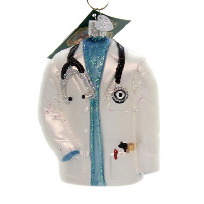 Old World Christmas 4.25" Doctor's Coat Laboratory Coat  -  Tree Ornaments