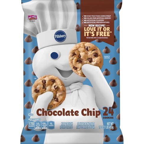 Pillsbury Chocolate Chip Cookie Dough - 24ct/16oz : Target