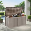 Naysaye Deck Boxes, 150 Gal Outdoor Storage Deck Box, Small Patio Storage Bin for Garden Tools, Brown, 54.25"*26.5"*28.74" - 2 of 4