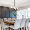 LNC Trend 8-Lights  31.5" Modern Linear Kitchen Island Pendant  Lights, Matte Black and Frosted Glass Shades - 4 of 4