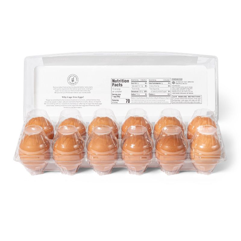Organic Cage-Free Grade A Large Brown Eggs - 12ct - Good &#38; Gather&#8482;, 3 of 5