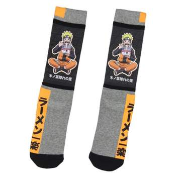 Naruto Shippuden Socks Anime Manga Men's Ichiraku Ramen Athletic Crew Socks Grey