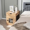 Tangkula Furniture Style Dog Crate Cage End Table w/ Lockable Door Chew-proof Metal Grid - 2 of 4