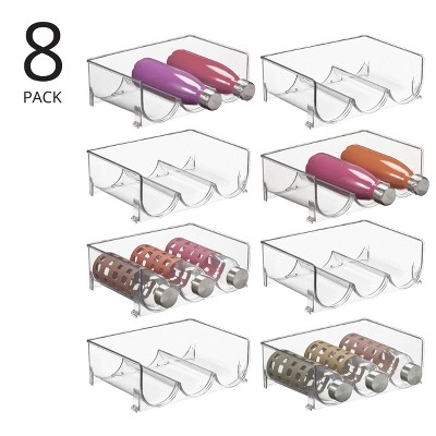 mDesign Plastic Stackable 3 Bottle Storage Rack (8 Pack)