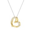 GILDED 1/10 cttw Lab Grown Diamond and 14KT Yellow Gold Plating Over Sterling Silver Sideways Heart Pendant with an 18” Spring Ring Clasp Cable Chain - 2 of 4