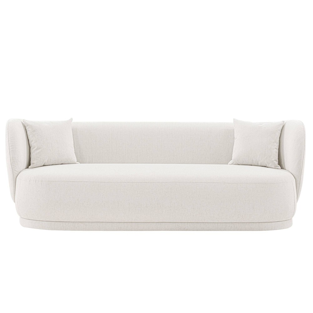 Photos - Sofa Siri Contemporary Linen Upholstered  with Pillows Cream - Manhattan Co