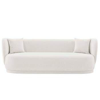 Siri Contemporary Linen Upholstered Sofa with Pillows - Manhattan Comfort