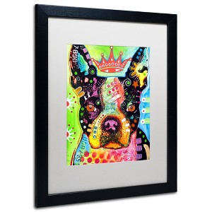 Trademark Fine Art -Dean Russo 'Boston Terrier Crowned' Matted Framed Art - 1 of 4