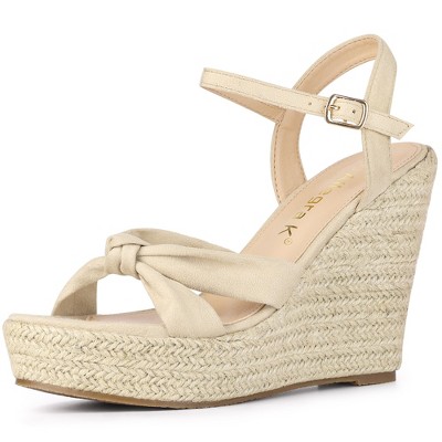 Allegra K Women's Platform Espadrille Wedge Heel Sandals