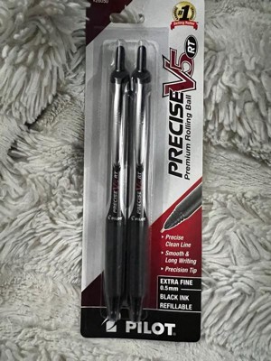 PILOT Precise V5 RT Refillable & Retractable Liquid Ink Rolling Ball Pens,  Extra Fine Point, Black Ink, 6 Count (13613) 