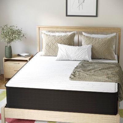 Queen 12" Black and White Hybrid Innerspring Mattress