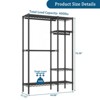 Clothes Rack with Shelves Adjustable Metal Clothing Organizer with 6 Shelves & 3 Rails black - 3 of 4