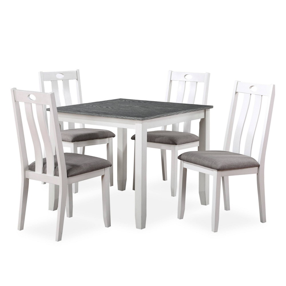 Photos - Dining Table HOMES: Inside + Out 5pc Seawhisper Transitional  Set White/Gra