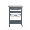 Syemin Kitchen Carts and Islands Mobile Rolling Kitchen Island Trolley Serving Cart Kitchen Island with Storage, Grey, 22.76"*15.75"*33.35" - 2 of 4
