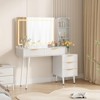 Big Vanity Desk, 48" Fluted Vanity Table with Mirror and Lights, Makeup Vanity Desk with 5 Drawers & Shelf - 2 of 4