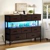 WOWLIVE 9 Dresser for Bedroom, Chest of Drawers with Fabric Drawer, 55’’ TV Stand with Charging Station and LED Lights - 2 of 4
