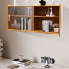 YIYIBYUS Kitchen Cupboard Kitchen Pantry Cabinet Wall Sideboard with Glass Doors, Brown - 2 of 4