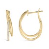 Haus of Brilliance 14K Yellow Gold Plated Silver 1/10 Cttw Diamond Wrapped Hoop Earrings - 3 of 4