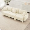 3-Seater Sofa Couch ¨C Modern Shell-Arm Design with Cylindrical Fabric-Wrapped Legs, Plush Foam Seating for Living Room, Bedroom, or Office - 4 of 4