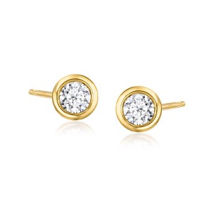 Ross-Simons 0.20 ct. t.w. Bezel-Set Lab-Grown Diamond Stud Earrings in 18kt Gold Over Sterling - 1 of 4