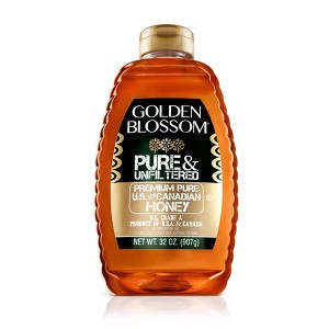 Golden Blossom Pure & Unfiltered Premium Pure US - Canadian Honey - 32 oz - 1 of 2