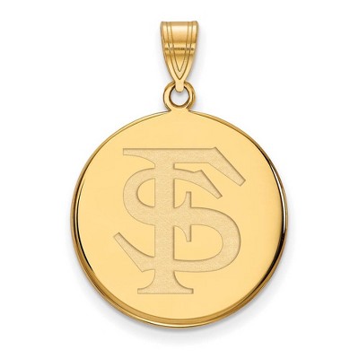 Black Bow Jewelry 14k Yellow Gold Florida State Seminoles NCAA Large Pendant