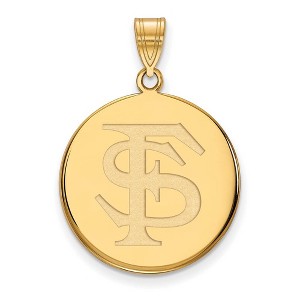 Black Bow Jewelry 14k Yellow Gold Florida State Seminoles NCAA Large Pendant - 1 of 3