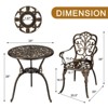 3-Piece Outdoor Cast Aluminum Bistro Set with Table & 2 Chairs, Umbrella Hole Included, for Yard, Garden, Balcony & Poolside - 2 of 4