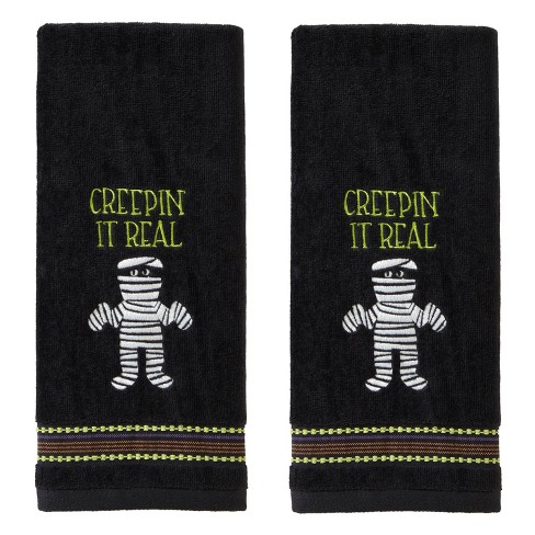 Home Collection Black Cotton Hand Towels, 16x25 in.