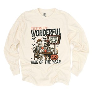 Halloween Wonderful Time of the Year Skeletons - Garment Dyed Long Sleeve - 1 of 2