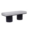 Alilang 48.00 inch Upholstered Bench with Fluted Black Base and Modern Design-Light Gray - 3 of 4