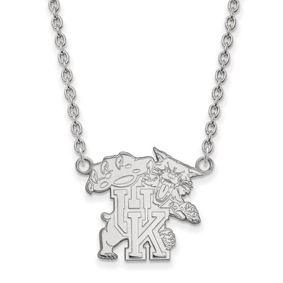 Black Bow Jewelry 10k White Gold Kentucky Wildcats NCAA Necklace 18 Inch