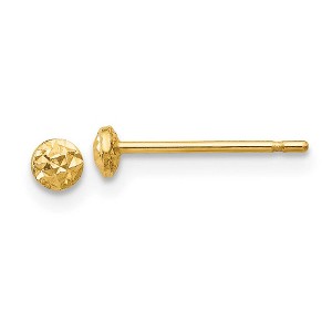 Black Bow Jewelry 3mm Diamond Cut Puffed Circle Post Earrings in 14k Yellow Gold - 1 of 4