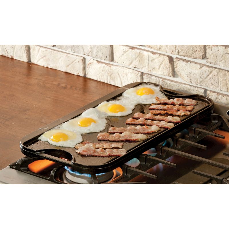 Lodge 20&#34;x10.5&#34; Cast Iron Reversible Grill/Griddle Gray, 4 of 6