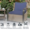 YARDSIGHT 3-Piece Indoor/Outdoor Patio Conversation Set with 2 Armchairs and 1 Wicker Side Table, Wood-Look Metal Tabletop and Olefin Cushions - 3 of 4