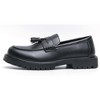 Santimon Mens Tassel Penny Loafers Casual Slip On Leather Dress Shoes Black - 2 of 4