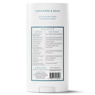 Native Men's Invisible Solid Deodorant - Cashmere & Rain - 3.1oz
