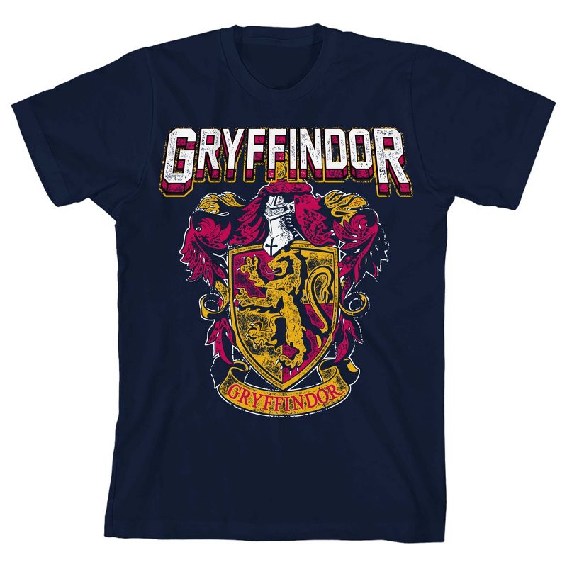 Harry Potter Gryffindor Crest Boy's Navy T-shirt, 1 of 2