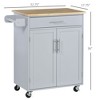 NicBex Mobile Kitchen Island Cart Morden Kitchen Carts on Wheels with Storage, 2 Cabinets Doors and 1 Drawer for Dining Rooms - 2 of 4
