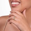 GILDED 14KT Gold Plated and 925 Sterling Silver Engagement Rings for women in 1/3 ctw 3 Stones Lab Grown Diamond Ring in Size 7 - 4 of 4