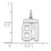 Black Bow Jewelry Sterling Silver, Athletic Collection, Small Polished Number 81 Pendant - 2 of 3