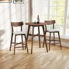 CAVINAS Modern Wooden Bar Chairs Set of 2, Upholstered Counter Height Stools with Backrest and Footrest, Soft Kitchen Island Chairs - 2 of 4